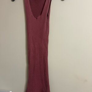 Windsor Burgundy Ribbed Mini Dress